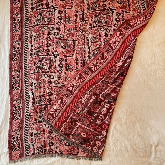 Pretty boho style red and black John Lewis shawl/wrap. Easy to dress up or down! - Picture 8 of 9